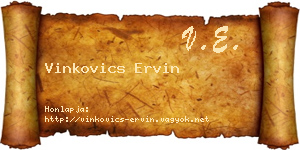 Vinkovics Ervin névjegykártya