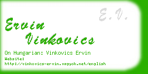 ervin vinkovics business card